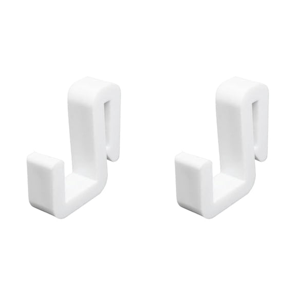 Self-Adhesive Plastic Hooks for Bathroom & Kitchen, Multipurpose Small Hangers for Towels, Robes & Keys, Wall Storage for Apartments & RVs, White, 2-Pack, By Harlik
