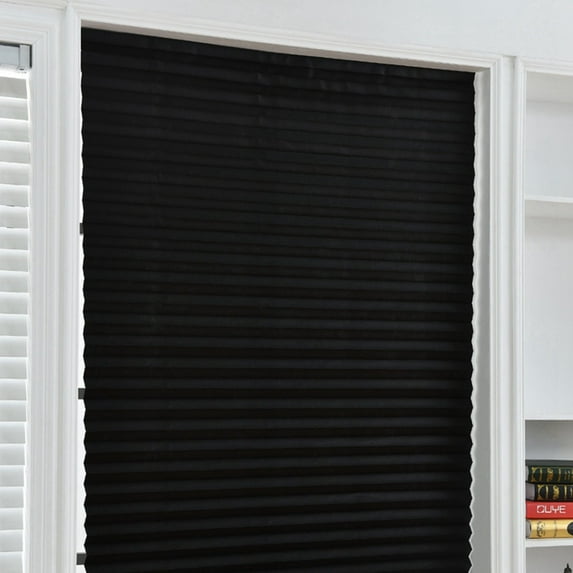 Self-Adhesive Pleated Blinds Roller Blackout Windows Curtain for Bathroom Kitchen Cuttable Cordless Zebra Curtain Panels