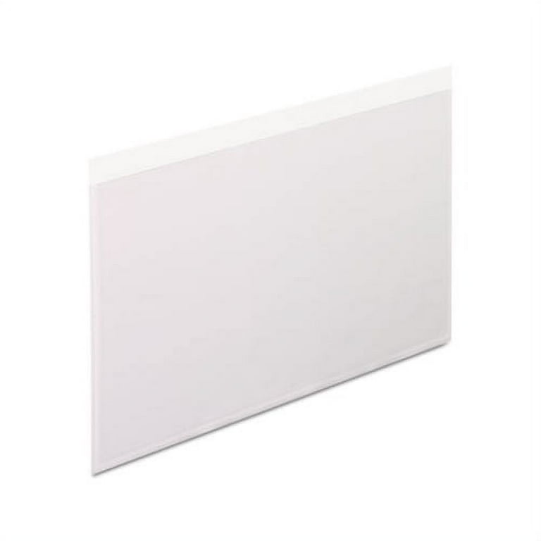 Self-Adhesive Pockets, 5 x 8, Clear Front/White Backing, 100/Box Self-Adhesive Pockets, 5 x 8, Clear Front/White Backing, 100/Box