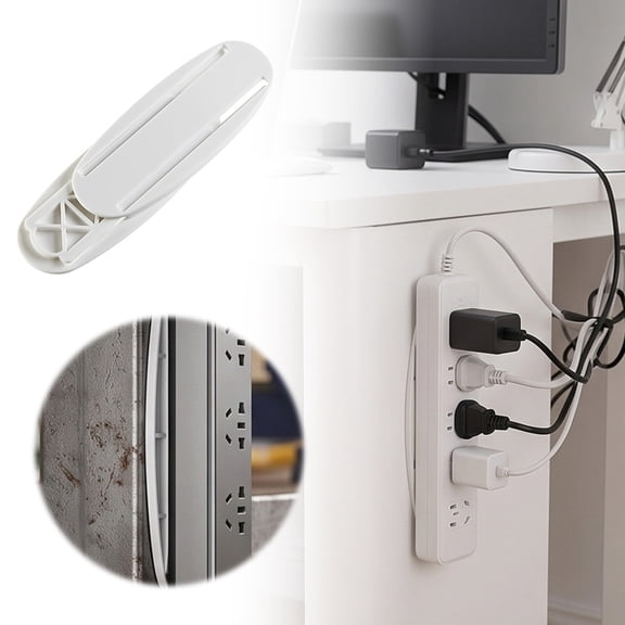 Self Adhesive Power Strip Holder Wall Mount Bracket Multifunctional Under Desk Mount Slide In Style for Home Office and Desk Sides