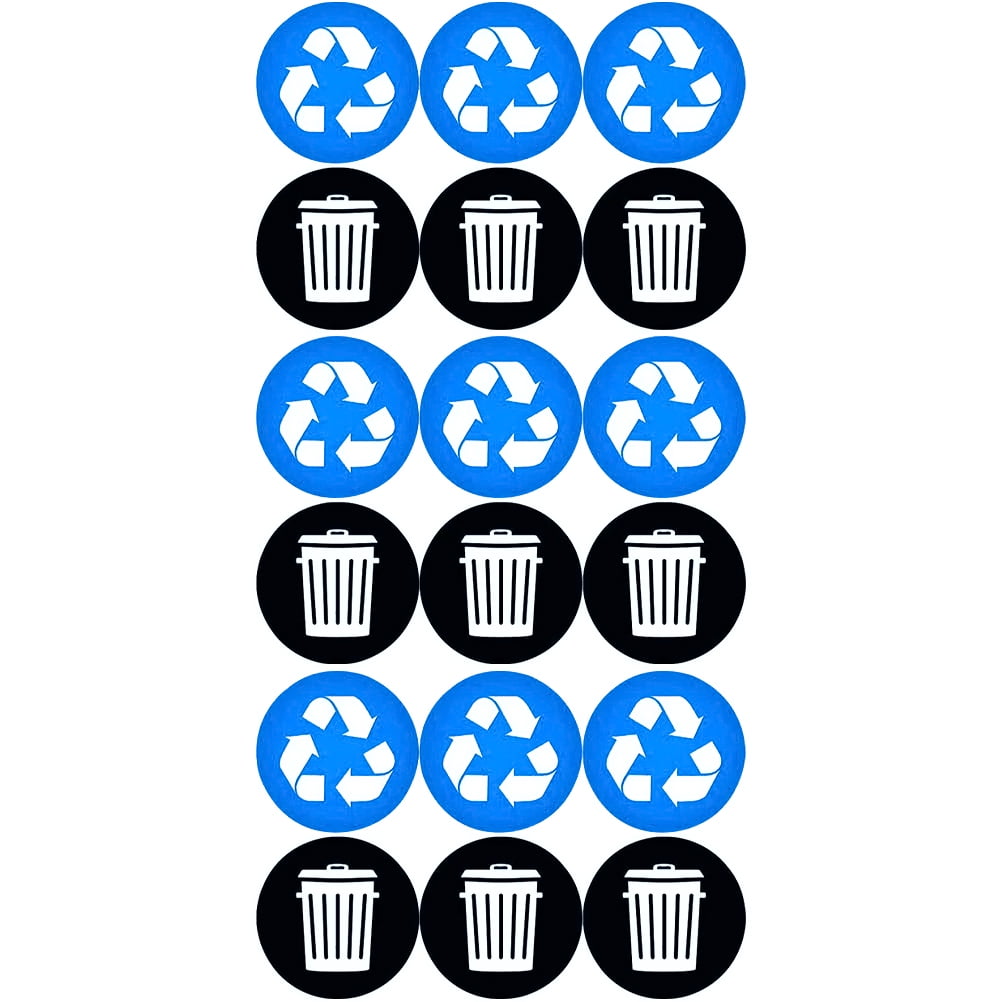 Self Adhesive Recycling Stickers Trash Can Decal Emblems Bin Label