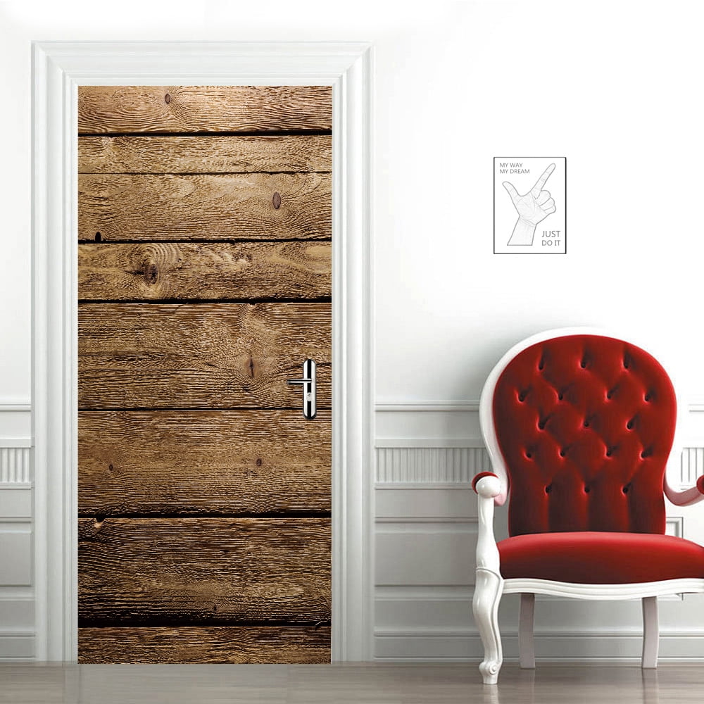 Self-Adhesive Retro Wooden Door Refurbish Sticker DIY Custom Door ...