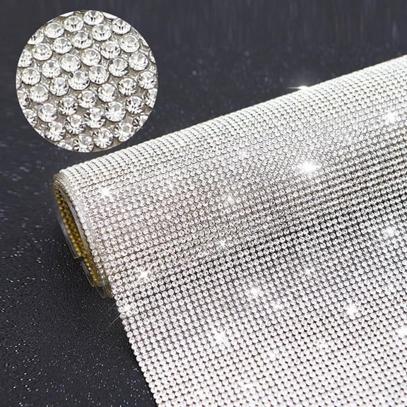 Self-Adhesive Rhinestone Stickers for DIY Crafts, 2mm Sparkling Crystal Diamond Mesh for Car Decoration, Phone Case Decor & Gift Wrapping, 9.4"x7.9", Bling Bedazzling Accessories, by Preplabs