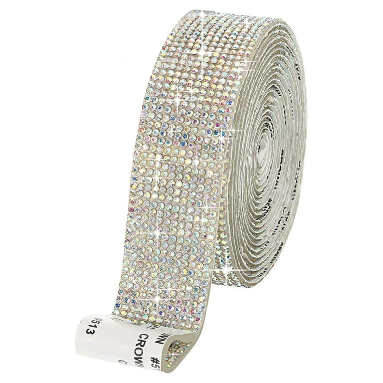 Self Adhesive Crystal Rhinestone Strips Diamond Ribbon Bling Gemstone  Sticker Rhinestone Roll for Craft with 2 mm Rhinestone for DIY Arts