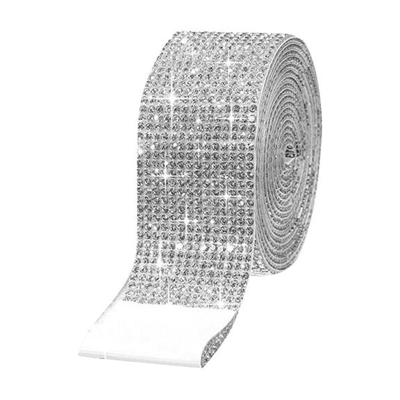 Self-Adhesive Rhinestone Strips, Glass Diamond Stickers With Sparkling White Design For Crafts, Diy Projects, Jewelry Making, Party Decorations - 1 Roll