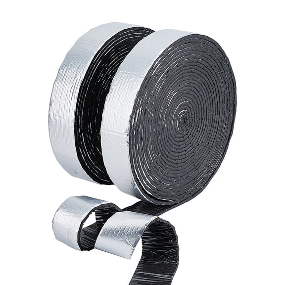 Self-Adhesive Roof Thermal Insulation Cotton Aluminum Foil Rubber Insulation Board Silver 50x5mm