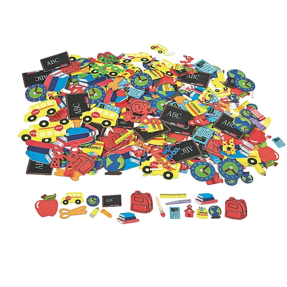 Self-Adhesive School Shapes, Craft Supplies, Regular, Foam Shapes, 500 Pieces, Assorted