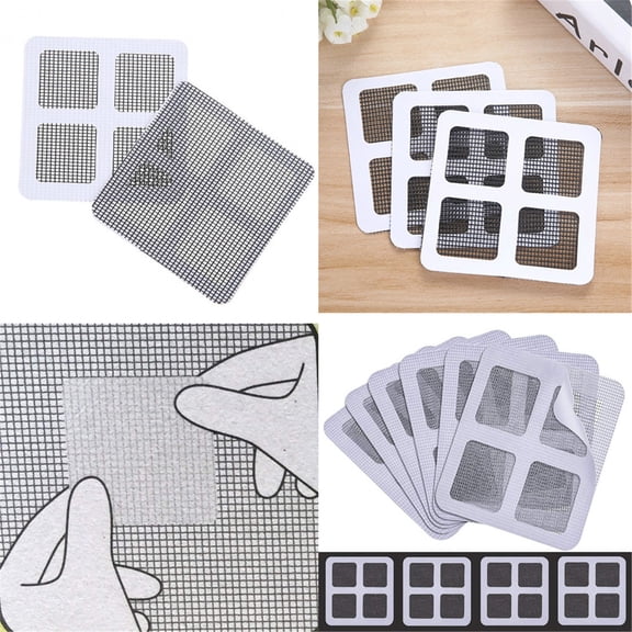 Self-Adhesive Screen Mesh Repair Patch for Windows Doors Tents - Fiberglass Insect Netting - Household Mosquito Net Patch Kit - Cut to Size for Tears Holes Cracks - 20 Pack for Home Office Camping