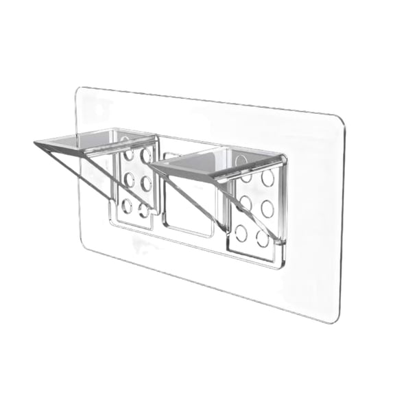 Self-Adhesive Shelf Brackets, No-Drill Heavy Duty L-Shaped Adhesive Shelf Support Frames, Wall-Mounted Wardrobe Partition Holder for Closet, Wardrobe, Kitchen, Super Load-Bearing(Clear,5.9x2.7")