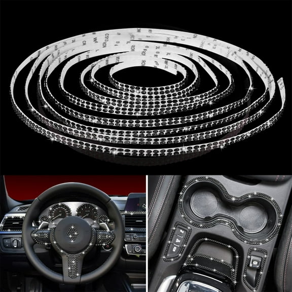 Self Adhesive Shiny Crystal Car Decoration Stickers, Rhinestone Car Interior and Exterior Decor, Waterproof and Sunproof, Enhance Vehicle Appearance and Luxury Ambiance