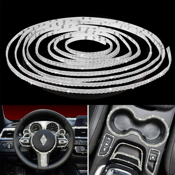 Self Adhesive Shiny Crystal Car Decoration Stickers, Rhinestone Car Interior and Exterior Decor, Waterproof and Sunproof, Enhance Vehicle Appearance and Luxury Ambiance