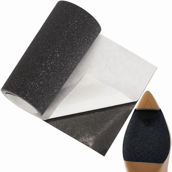 Self-Adhesive Shoes Sole Protector Roll with Anti-Slip Lattice Texture For High Heels Outdoors Black 1000x100x1mm