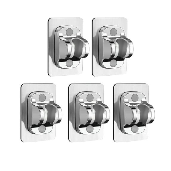 5Pcs Self Adhesive Shower Head Holder-Adjustable Handheld Shower Holder
