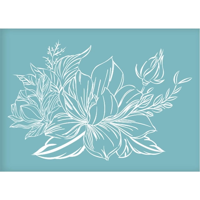 Self-Adhesive Silk Screen Printing Stencil Lotus Reusable Pattern ...
