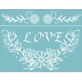 thumbnail image 1 of Self-Adhesive Silk Screen Printing Stencil Reusable Pattern Stencils Flower with Love, 1 of 4