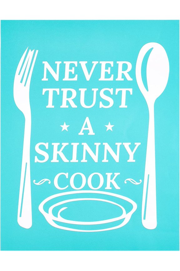 Self-Adhesive Silk Screen Printing Stencil Reusable Pattern Stencils Fork Shape for Painting on Wood Fabric T-Shirt Wall and Home Decorations 8.6x11 Inch Blue