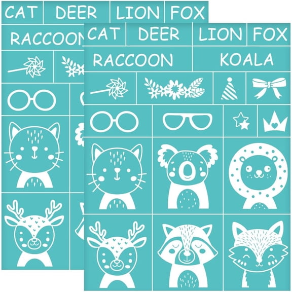 Self-Adhesive Silk Screen Printing Stencil for Painting on Wood DIY Decoration T-Shirt Fabric Turquoise Cartoon 280x220mm