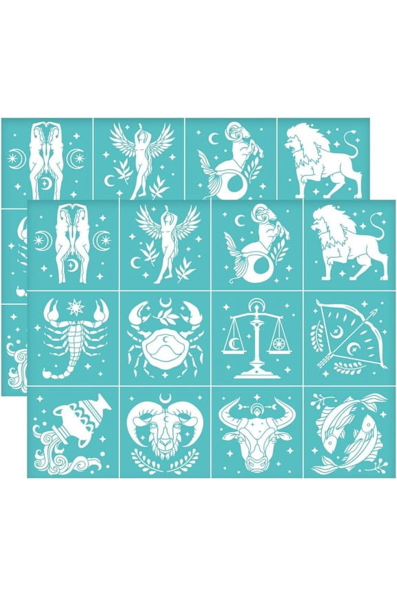 Self-Adhesive Silk Screen Printing Stencil for Painting on Wood DIY Decoration T-Shirt Fabric Turquoise Constellation 280x220mm