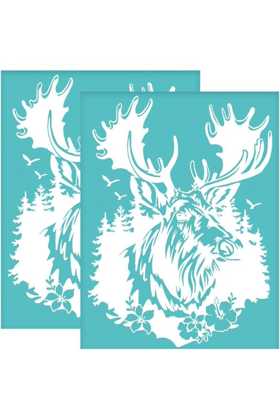 Self-Adhesive Silk Screen Printing Stencil for Painting on Wood DIY Decoration T-Shirt Fabric Turquoise Tiger 280x220mm