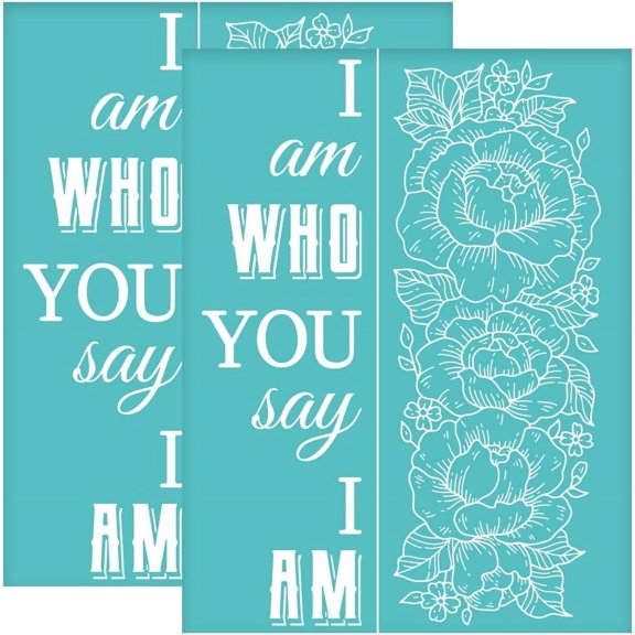 Self-Adhesive Silk Screen Printing Stencil for Painting on Wood Turquoise Peony Pattern 280x220mm