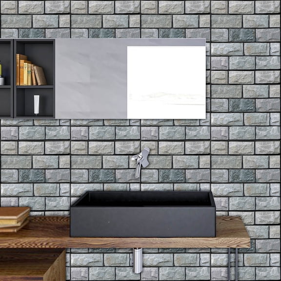 Self Adhesive Simulation Wall Stickers Waterproof Peel and Stick Tile Decal for Kitchen Bathroom Backsplash Countertop Removable Contact Paper for Cabinet Drawer Sink Refacing