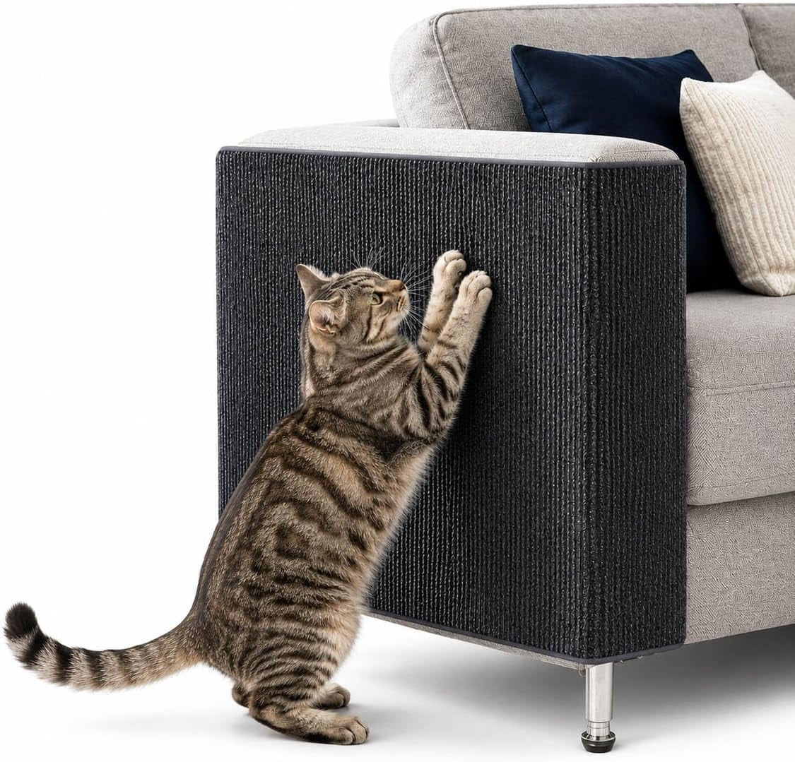 Self Adhesive Sisal Cat Scratch Pad Dull Gray 15.6x39in for Sofa Wall ...