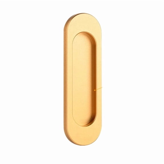 Self-Adhesive Sliding Door Handle, Oval Recessed Flat Pull Handle for Cabinets and Closets, No Drill Installation Modern Hardware, Sleek Upgrade for Home Furniture and Office Storage