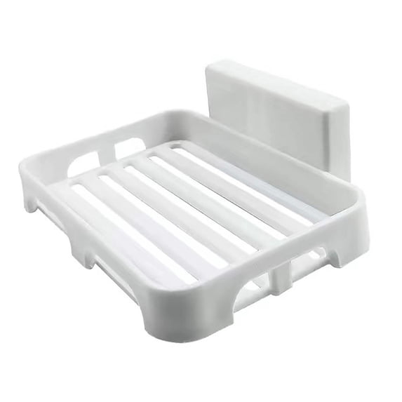 Self-Adhesive Soap Dish, Wall Mounted Soap Rack, Self Draining Soap Holder, Suction Cup Soap Tray, Bathroom Shower Soap Box, Soap Dishes Drain for Bathroom Shower Kitchen Sink, White