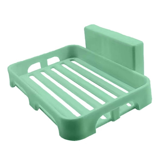 Self-Adhesive Soap Dish, Wall Mounted Soap Rack, Self Draining Soap Holder, Suction Cup Soap Tray, Bathroom Shower Soap Box, Soap Dishes Drain for Bathroom Shower Kitchen Sink, Green