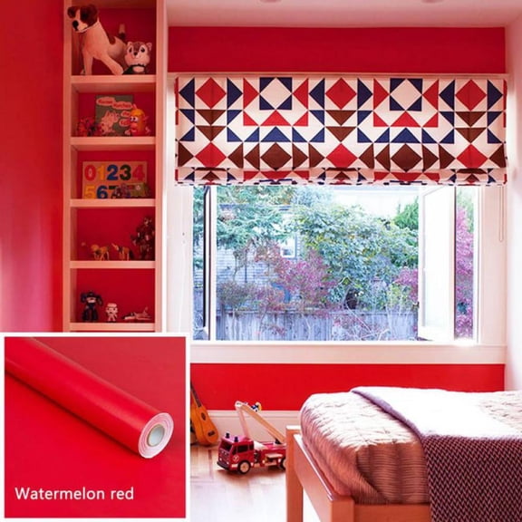 Self-Adhesive Solid Color PVC Wallpaper Roll Peel and Stick Removable Waterproof Wall Sticker Decals Art Mural Drawer Cabinet Liner 60*40cm