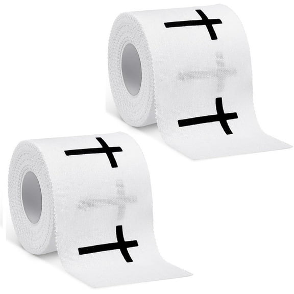 Self Adhesive Sport Bandage,Bexikou 2 Pcs Christian Cross Athletic Tape,Cotton Bandage Wrap for Baseball Soccer Football Sport Tape for Athletic, Sports, Wrist, Ankle