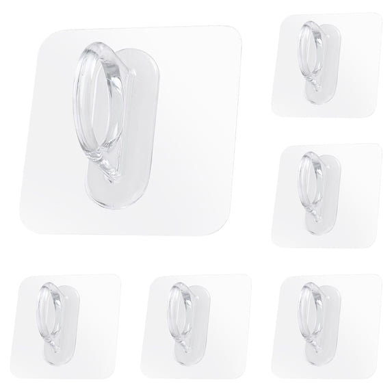 Self Adhesive Spray Bottle Holder Hook, Wall Mount Utility Hook For Kitchen Bathroom Cabinet, Damage Free Adhesive Hanger For Cleaning Spray Bottles, Round (Clear, 5pcs)