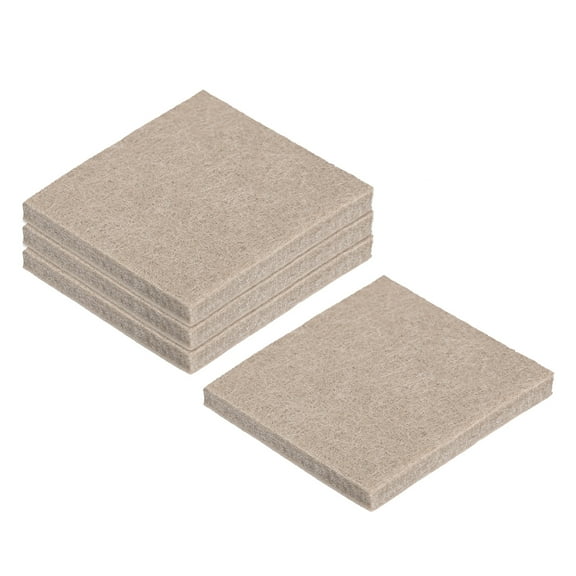 Self Adhesive Square Furniture Felt Pads 1.7 Inch x 1.7 Inch Beige Pack of 4