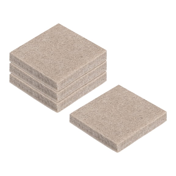 Self Adhesive Square Furniture Felt Pads 1 Inch x 1 Inch Beige Pack of 12