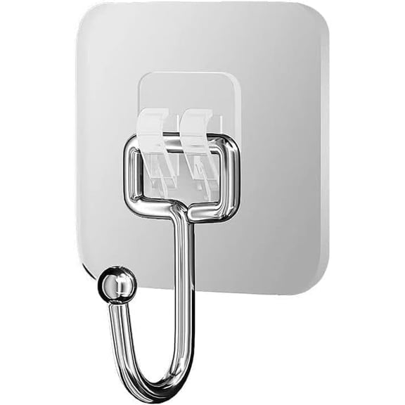 Abbex- Self Adhesive Stainless Steel Wall Hook Heavy Duty for Kitchen & Bathroom (Pack of 10)