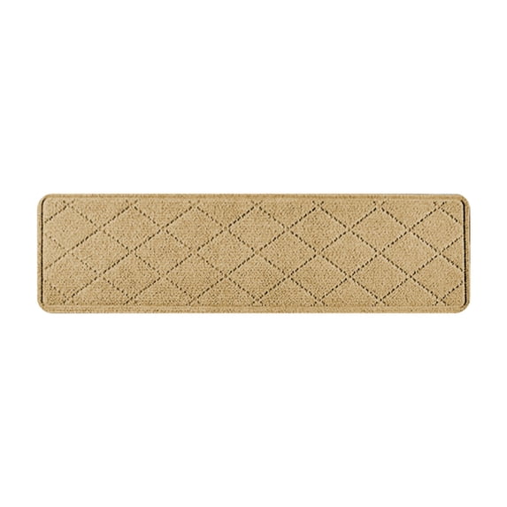 Self Adhesive Stair Treads 4 Pack Non Slip Striped Indoor Floor Carpet Mats For Hardwood Stairs Pet Friendly Beige