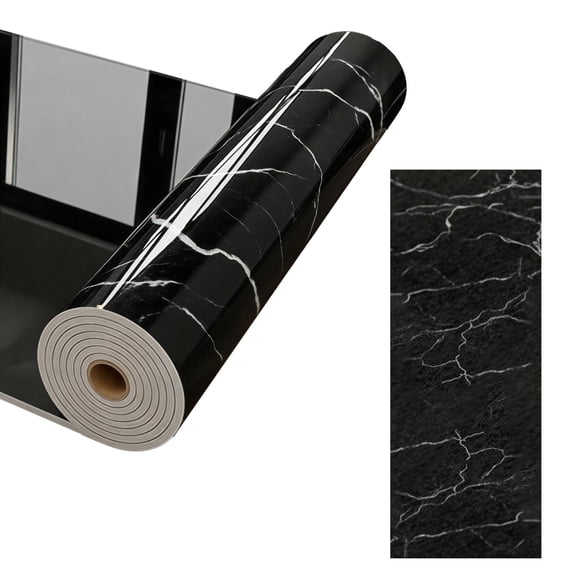 Self-Adhesive Stone Pattern Wall Sticker Roll, Oil Proof Waterproof Peel & Stick Vinyl Film for Backsplash, Countertop, Cabinet, Bathroom, Living Room Home Decor