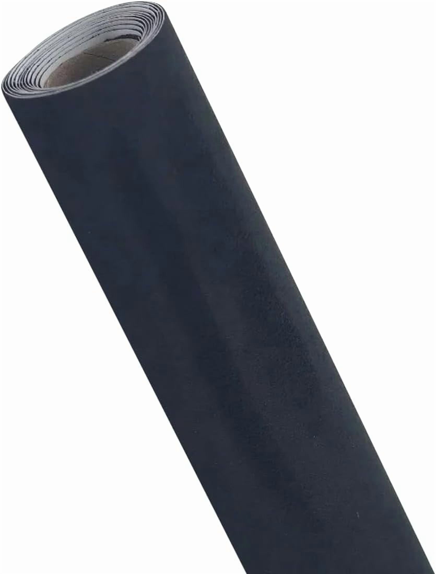 Self-Adhesive Suede Leather Fabric Wrap for Car Interior, Artificial Stretch Film Stickers for Furniture Craft - Black, 7.87x11.8in