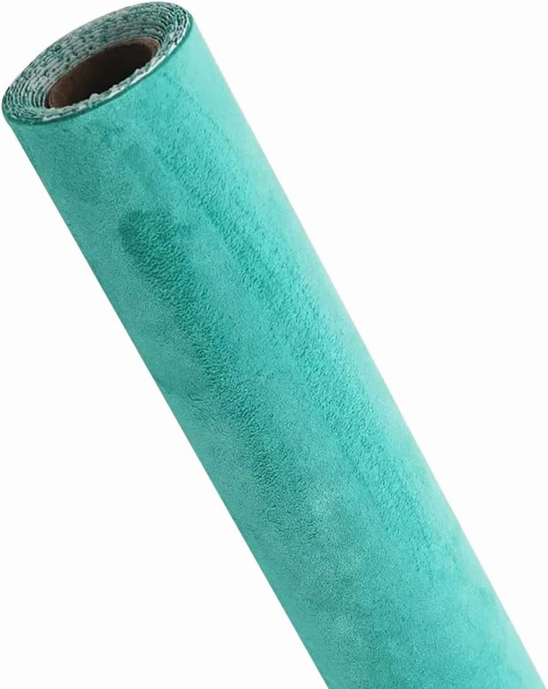 Self-Adhesive Suede Leather Fabric Wrap for Car Interior, Artificial Stretch Film Stickers for Furniture Craft - Lake Blue, 15.74x59in