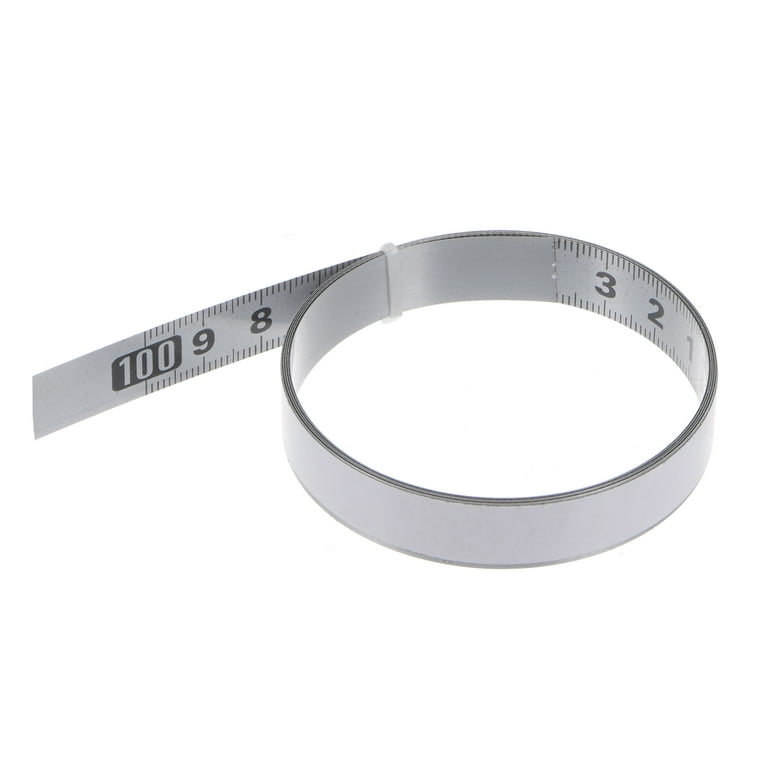 Self Adhesive Tape Measure 100cm Metric Right to Left Read Measuring Tape  Steel Sticky Ruler, Silver Tone