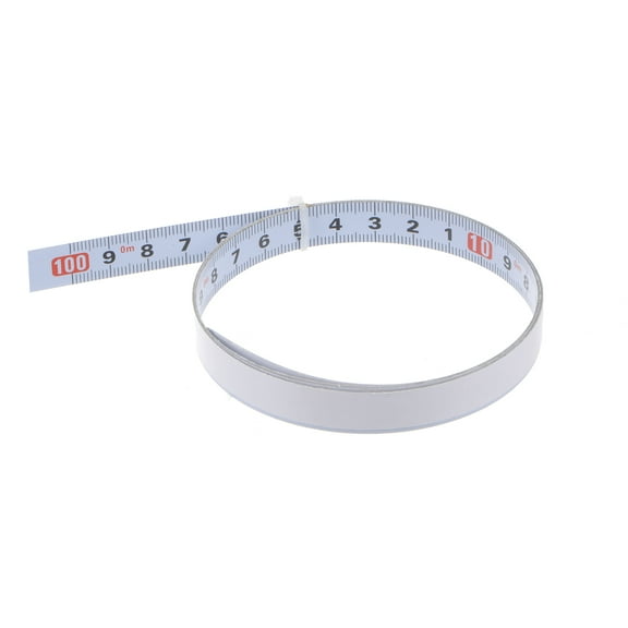 Self Adhesive Tape Measure 100cm Metric Right to Left Read Measuring Tape Steel Sticky Ruler, White
