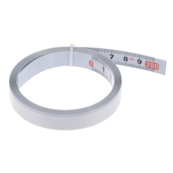 Self Adhesive Tape Measure 200cm  Left to Right Reading Measuring Tape Nylon-coated Steel Sticky Ruler, White