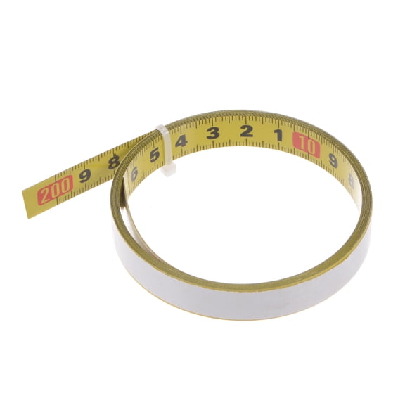 Self Adhesive Tape Measure 200cm Metric Right to Left Read Measuring Tape Steel Sticky Ruler, Yellow