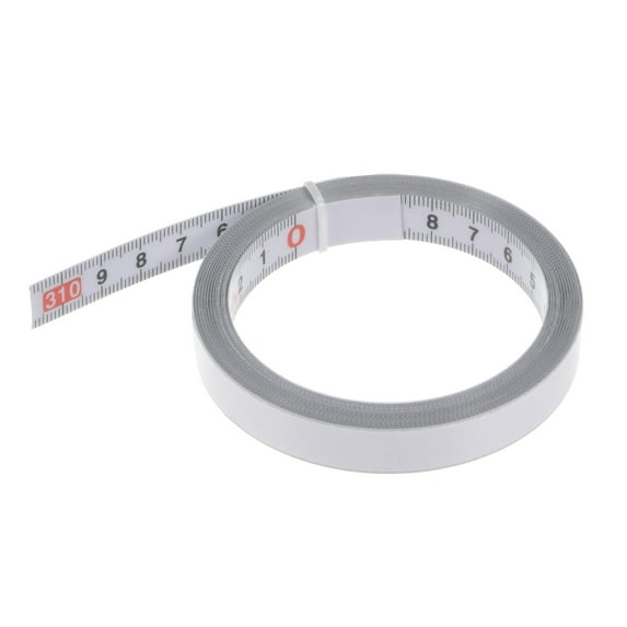Self Adhesive Tape Measure 300cm Right to Left Read Measuring Tape Nylon-coated Steel Sticky Ruler, White