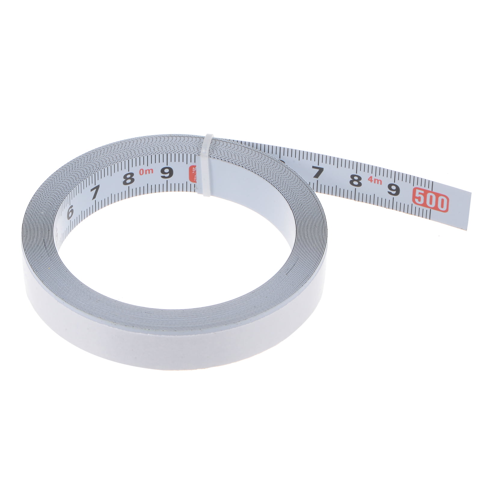 Self Adhesive Tape Measure 500cm Metric Left to Right Reading Measuring  Tape Steel Sticky Ruler, White 