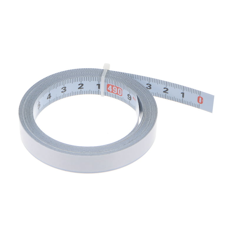 Self Adhesive Tape Measure 500cm Metric Right to Left Read Measuring Tape  Steel Sticky Ruler, White