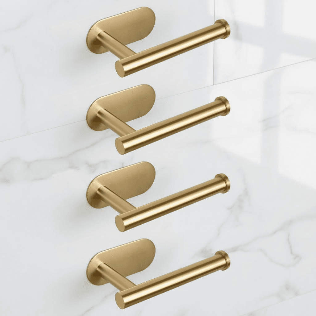 Self-Adhesive Toilet Paper Holder, 4-Pack Premium Thick Stainless Steel ...