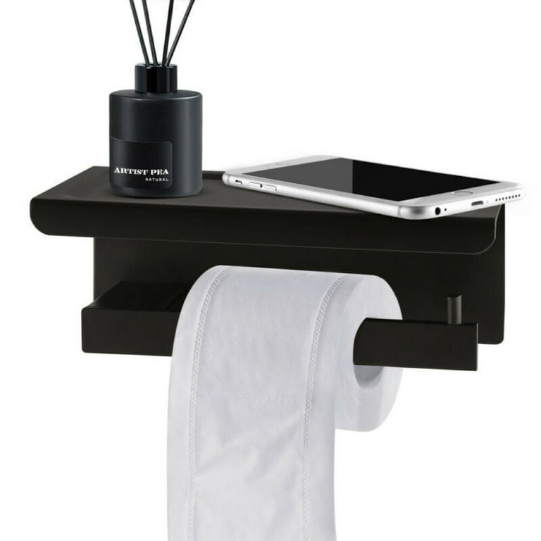 Self-Adhesive Toilet Paper Holder - Black 