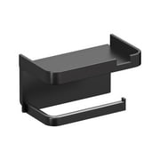 Self Adhesive Toilet Paper Holder with Phone Shelf Stainless Steel Wall Mounted Toilet Paper Roll Holder - Rustproof and Bathroom Washroom Tissue Roll Holder with Shelf