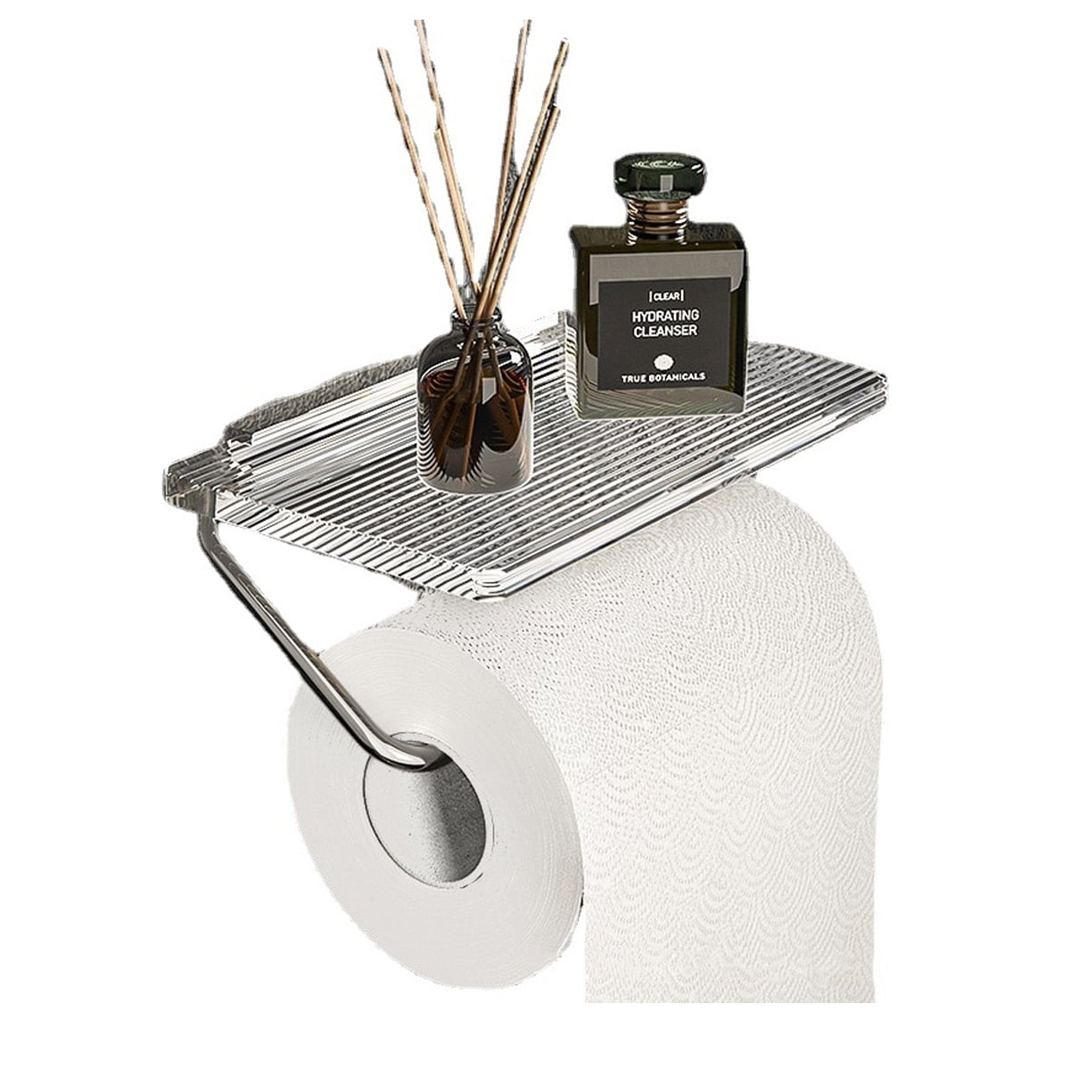 Self Adhesive Toilet Paper Holder with Shelf - Paper Towel Holder Wall ...